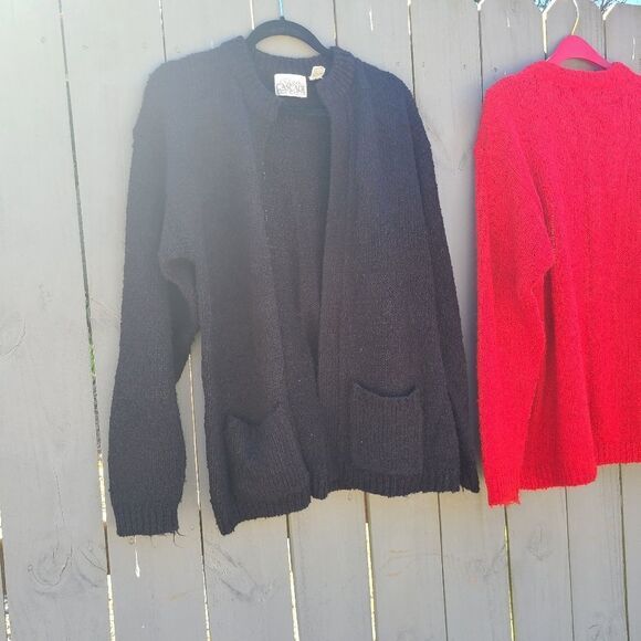 Vintage Cozy Open Front Cardigan Cascade Classics (2) Women's Large - Picture 5 of 5